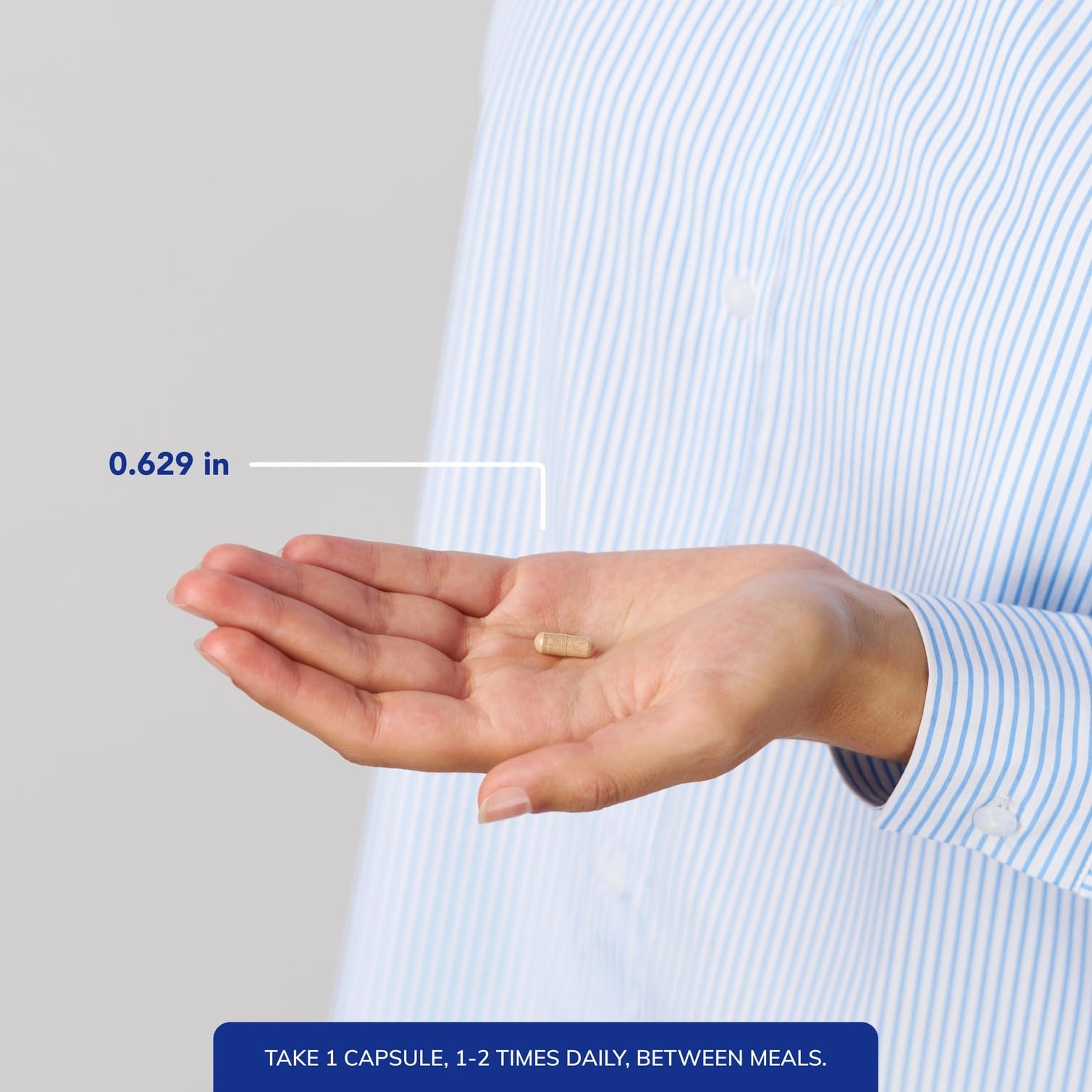 In-hand packaging shot emphasizes daily dosing and portability