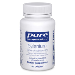 Pure Encapsulations Selenium bottle with 180 vegan capsules for daily immune support.