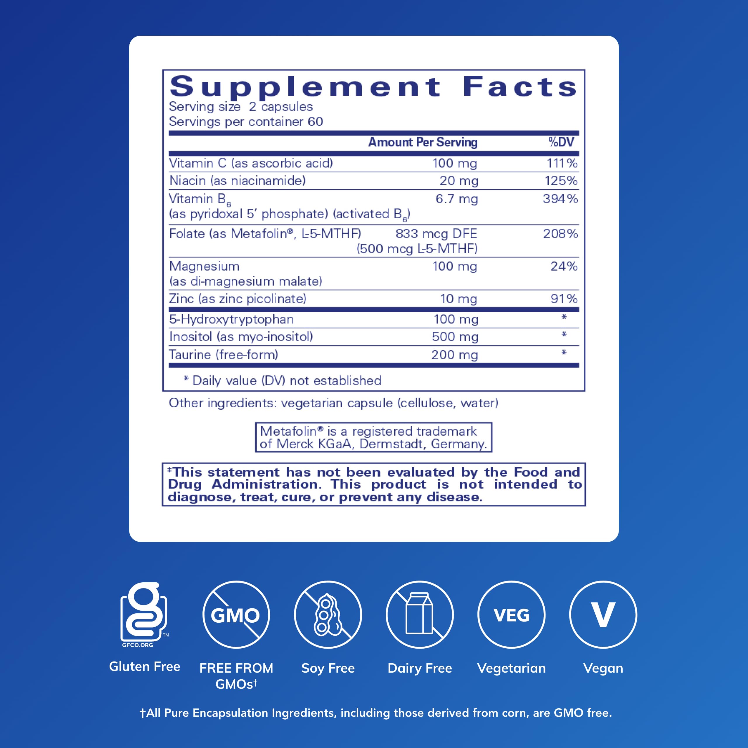 Pure Encapsulations SeroPlus capsules closeup, a convenient serotonin support option.