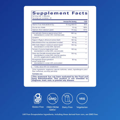 SP Ultimate bottle back label highlights ingredients and allergen-free formulation.