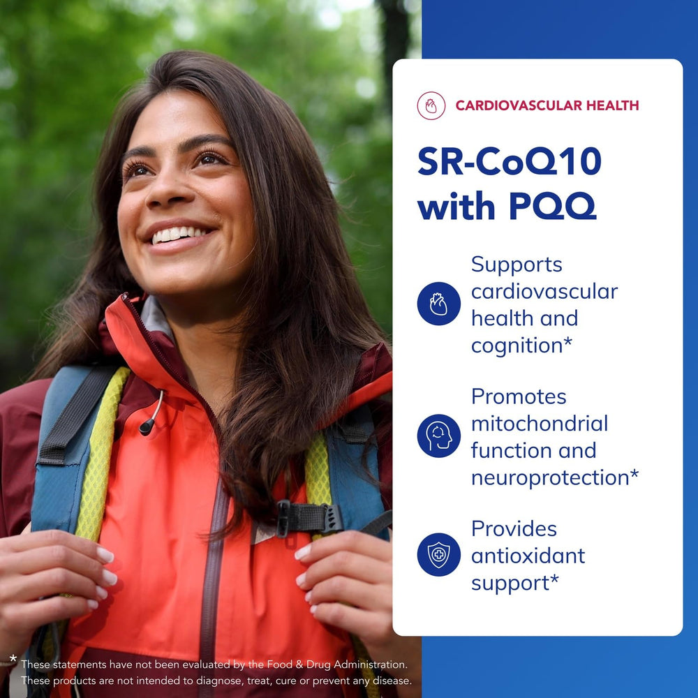 Close-up of the Pure Encapsulations SR-CoQ10 with PQQ label and ingredients