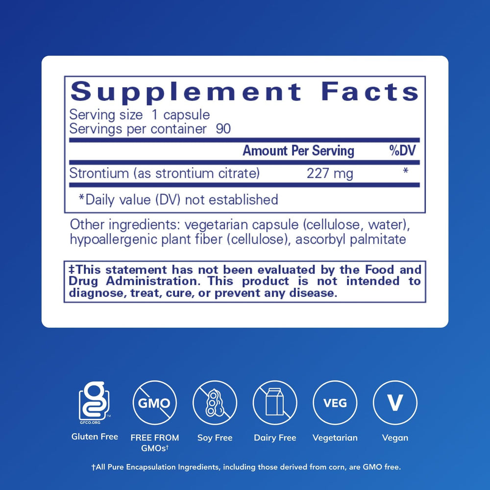 Label close-up showing allergen-free formula for bone health