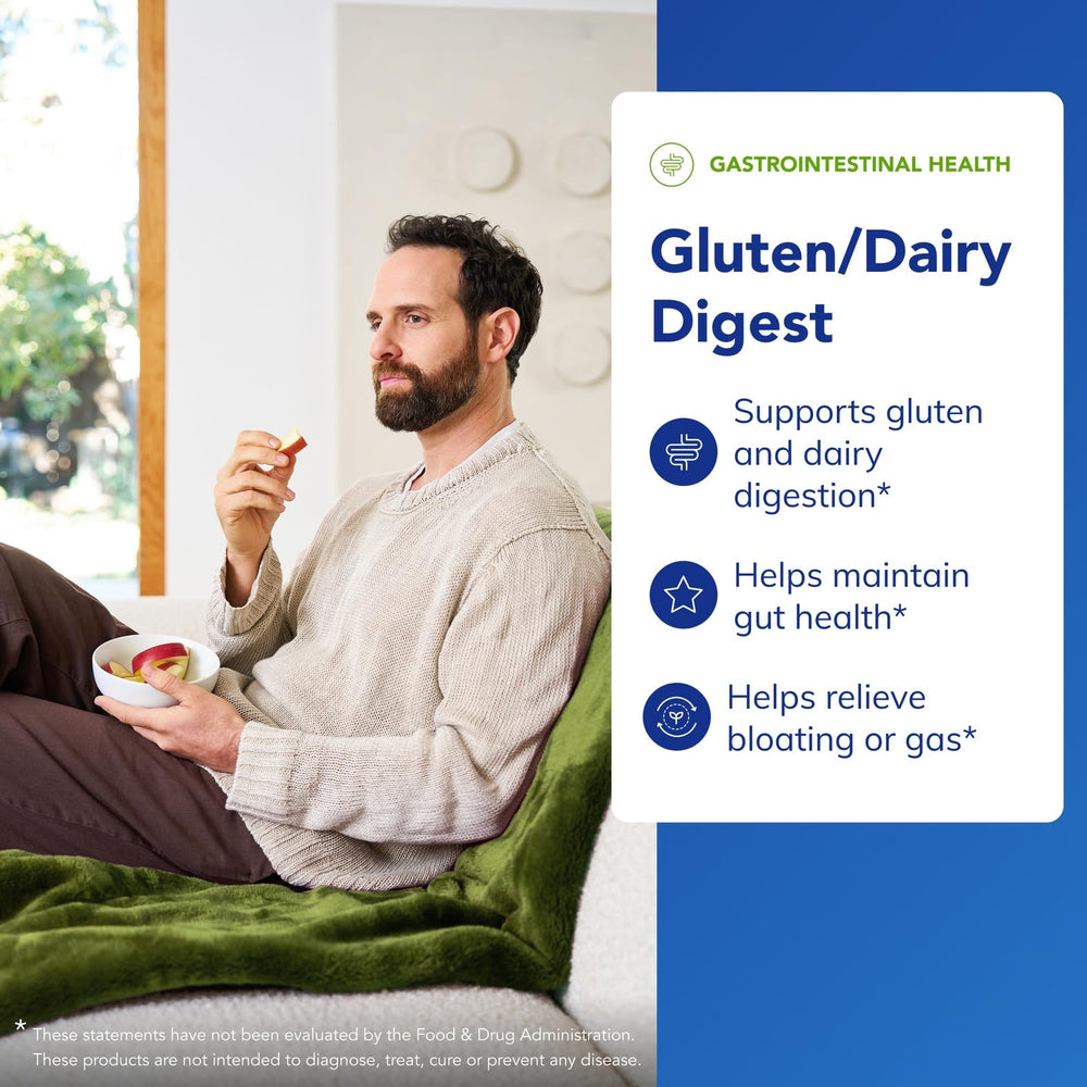Pure Encapsulations tolerase g enzyme action illustrating gluten breakdown support