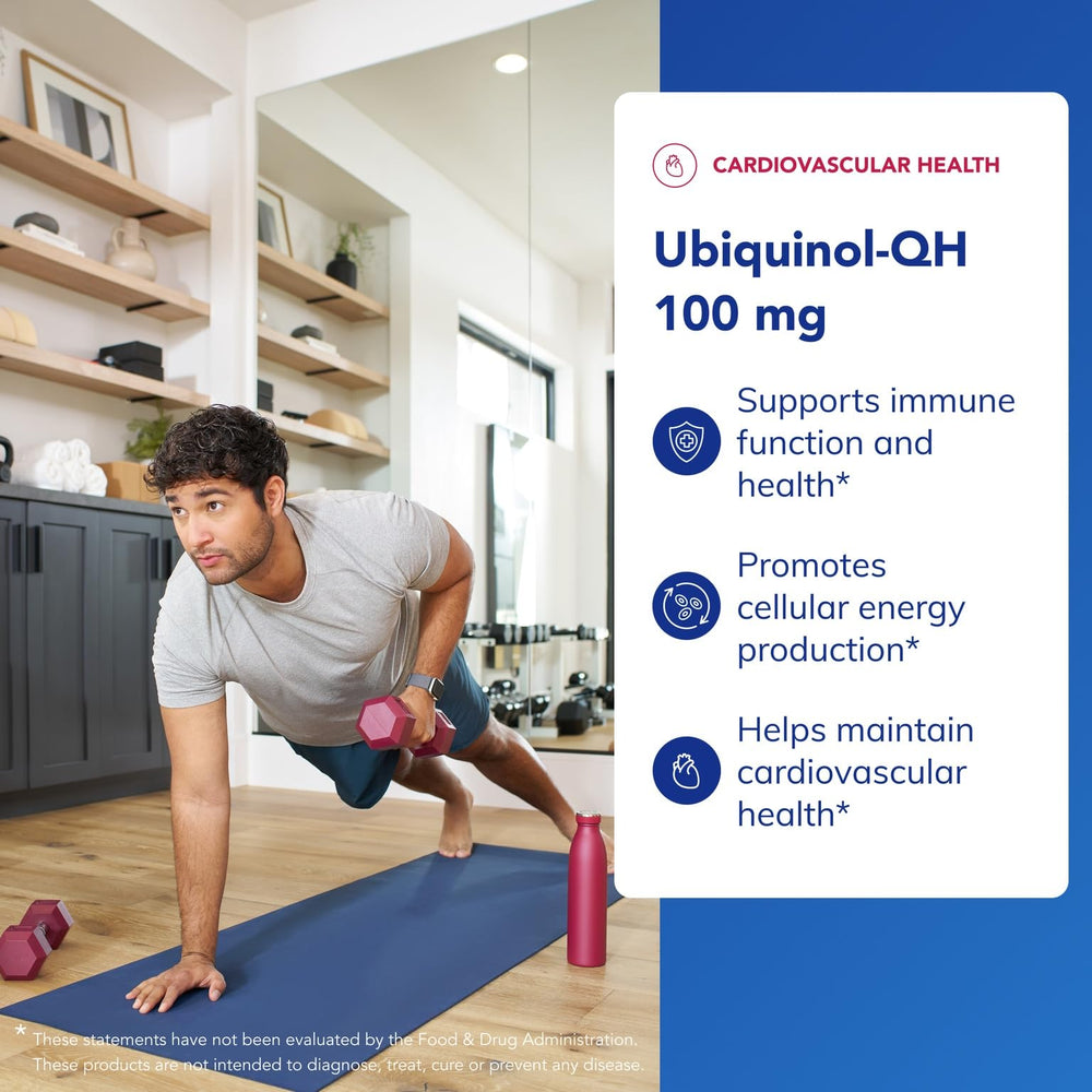 Close-up of Pure Encapsulations Ubiquinol-QH label highlighting Kaneka ubiquinol