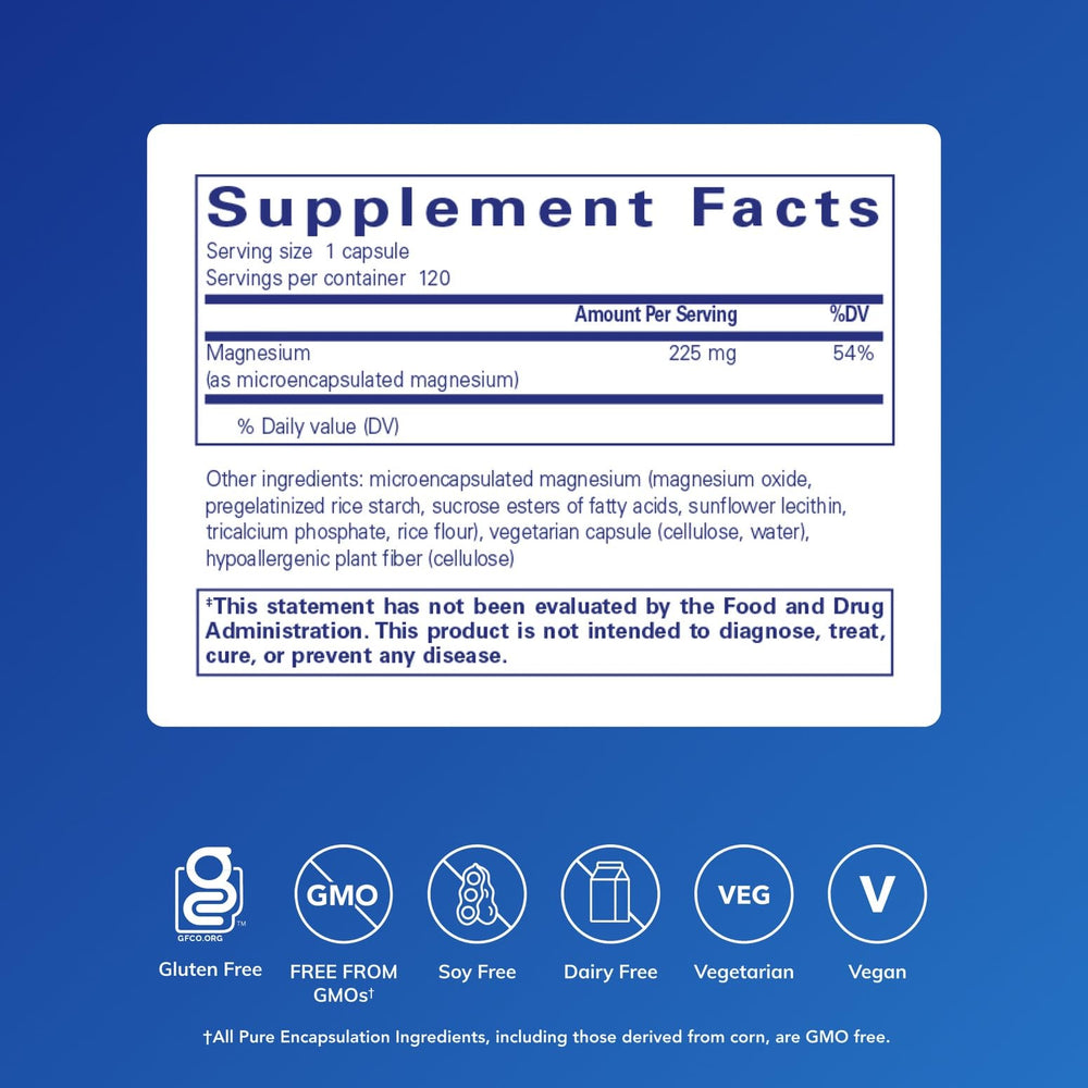 Pure Encapsulations UltraMag capsules close-up shows easy-to-swallow soft capsules.