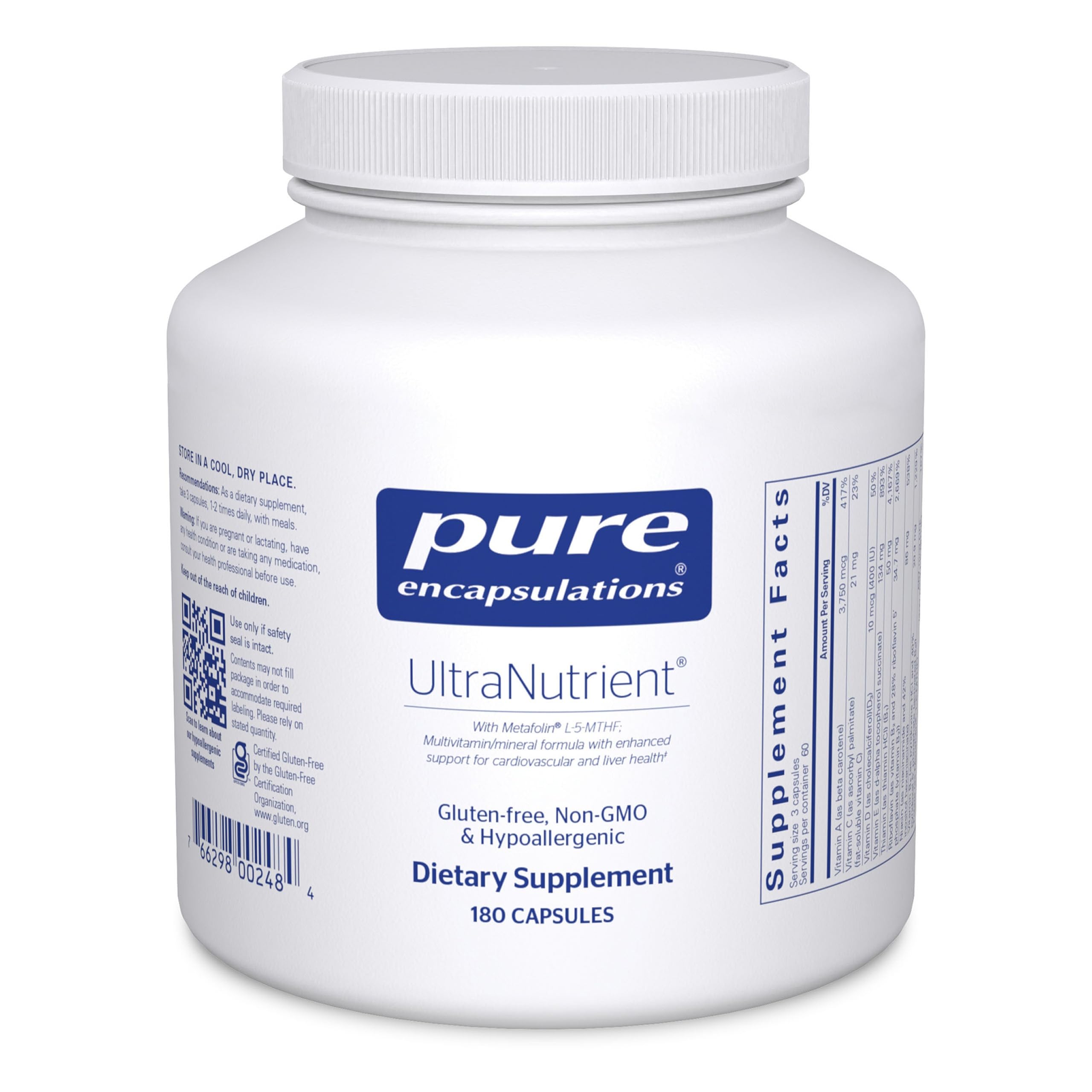 Pure Encapsulations UltraNutrient bottle front for daily wellness support