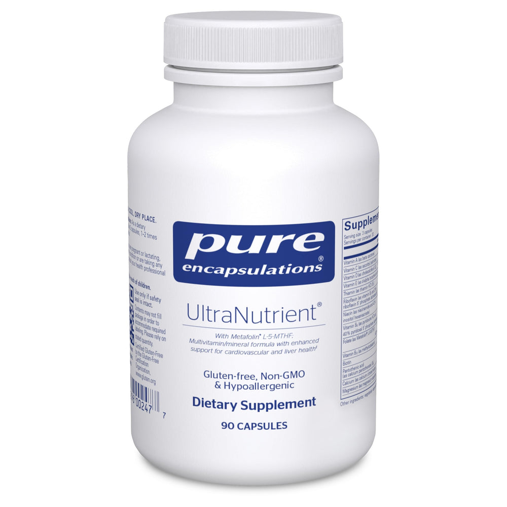 Pure Encapsulations Ultranutrient bottle front view showing product branding and 90 capsules