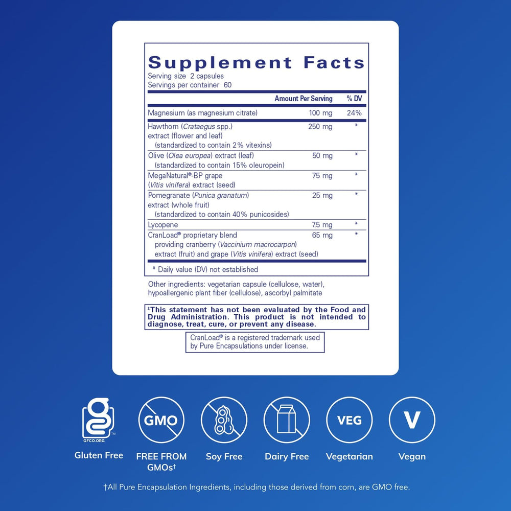 Close-up of Pure Encapsulations Vascular Relax capsules signaling easy daily circulatory support.