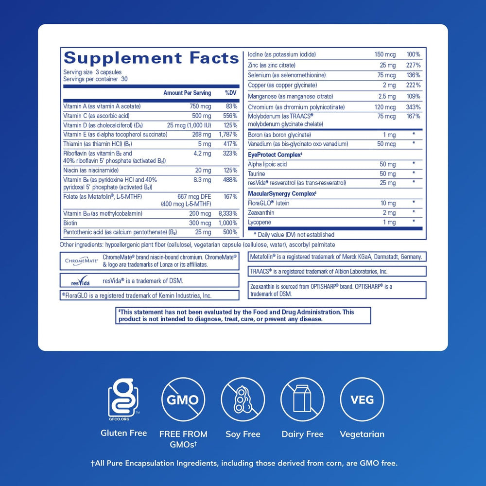 VisionPro capsules easy daily eye health supplement.