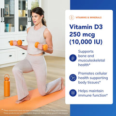 Pure Encapsulations Vitamin D3 250 mcg label view, allergen-free purity.