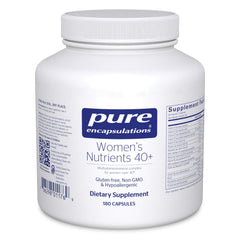 Pure Encapsulations Women's Nutrients 40+ bottle front, daily multivitamin for women over 40.