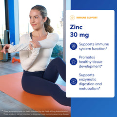 Pure Encapsulations zinc 30 mg label—zinc picolinate benefits for normal development.