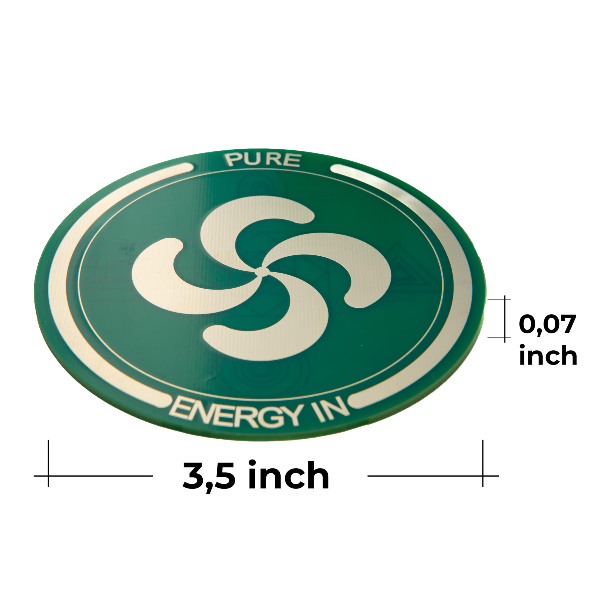 Pure Energy In AES technology energy disc setup illustrating a personalized energy field