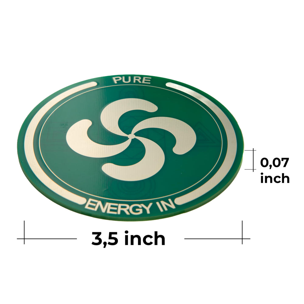 Pure Energy In AES technology energy disc setup illustrating a personalized energy field