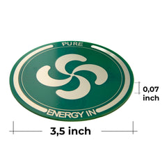 Pure Energy In AES technology energy disc setup illustrating a personalized energy field