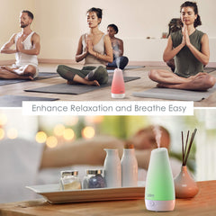 Pure Enrichment PureSpa diffuser placed in a bedroom for restful ambiance