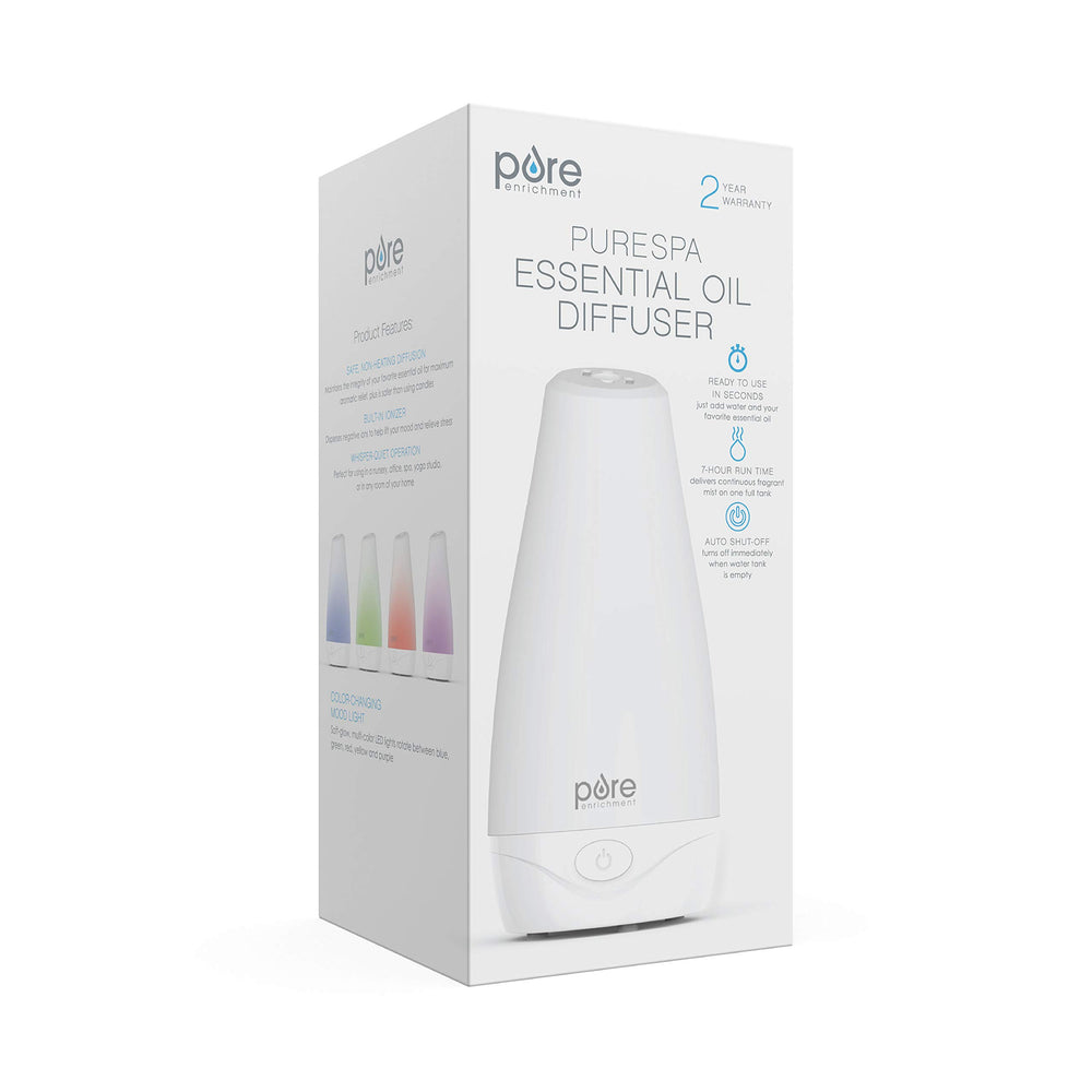 PureEnrichment PureSpa diffuser nighttime use with soft glow