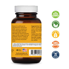 Pure Essence Breast-D capsules closeup highlights individual pills for easy daily use.