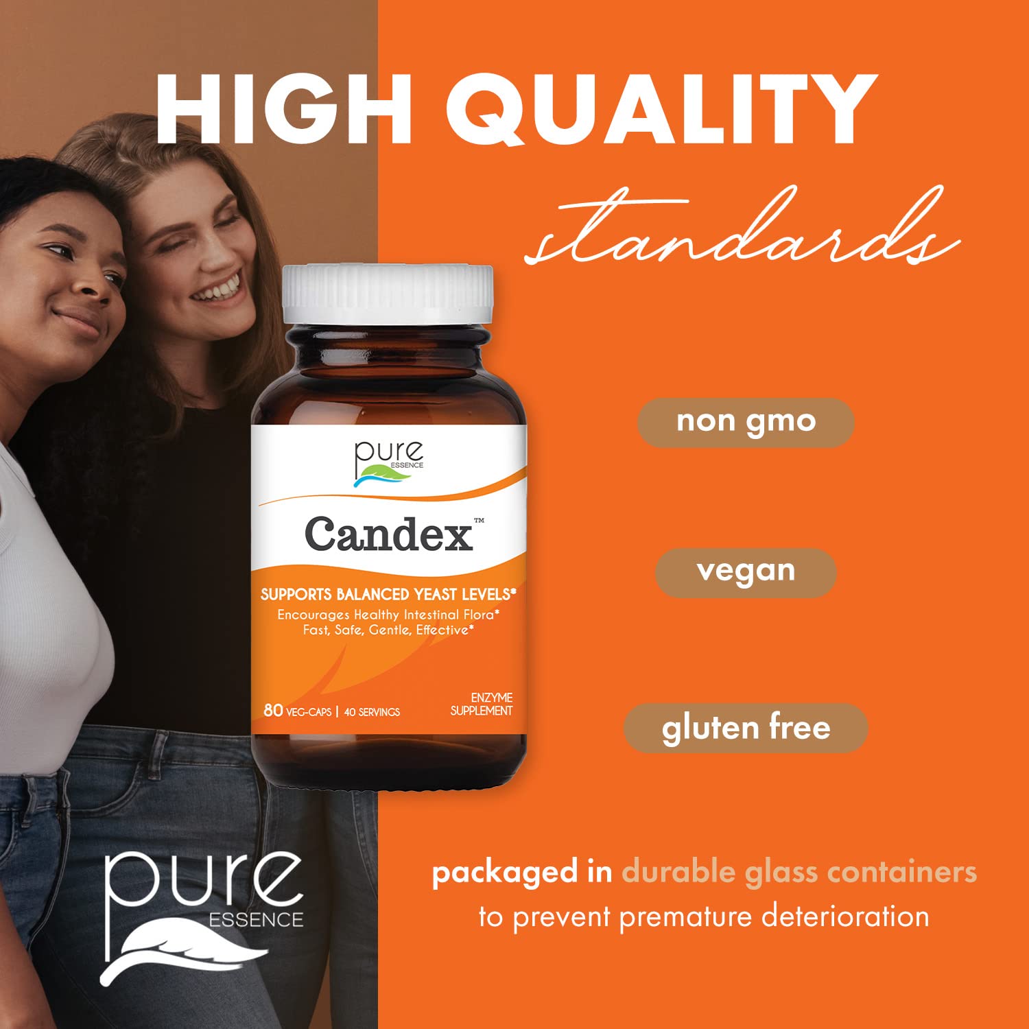 Pure Essence Candex on shelf suggesting daily routine with digestion-friendly enzyme blend