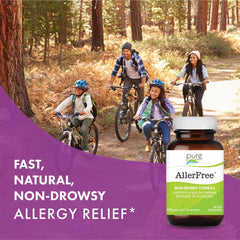Kid-friendly AllerFree packaging communicates safe, non-drowsy allergy support.