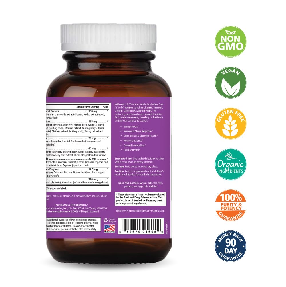 Pure Essence Labs One N Only capsule closeup shows herbal blend for balance