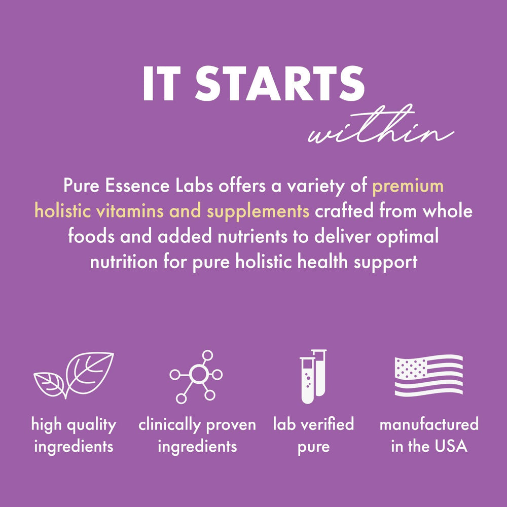 Pure Essence Labs Transitions packaging for a simple two-capsule daily routine