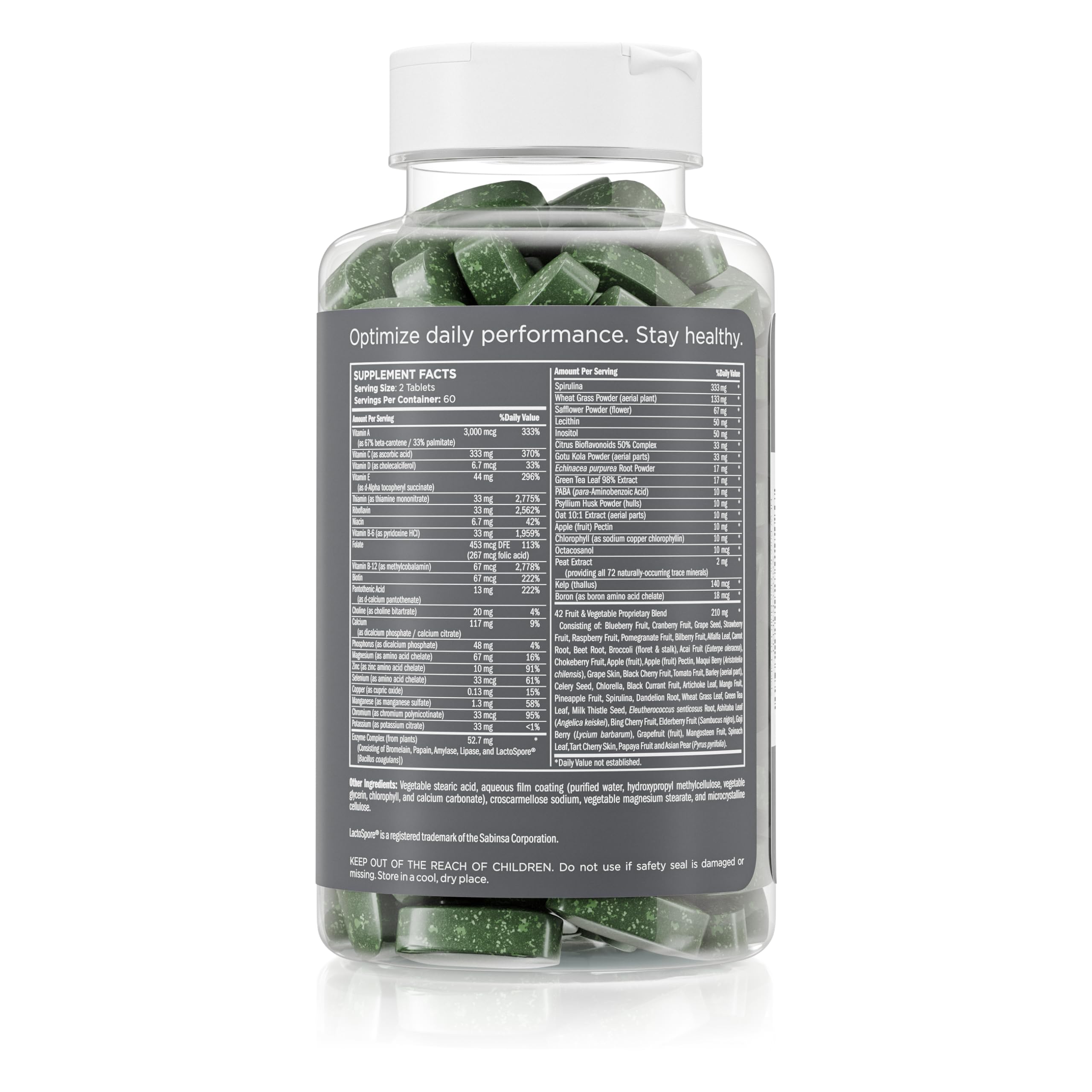 Pure for Men bottle side view with clear nutrient details