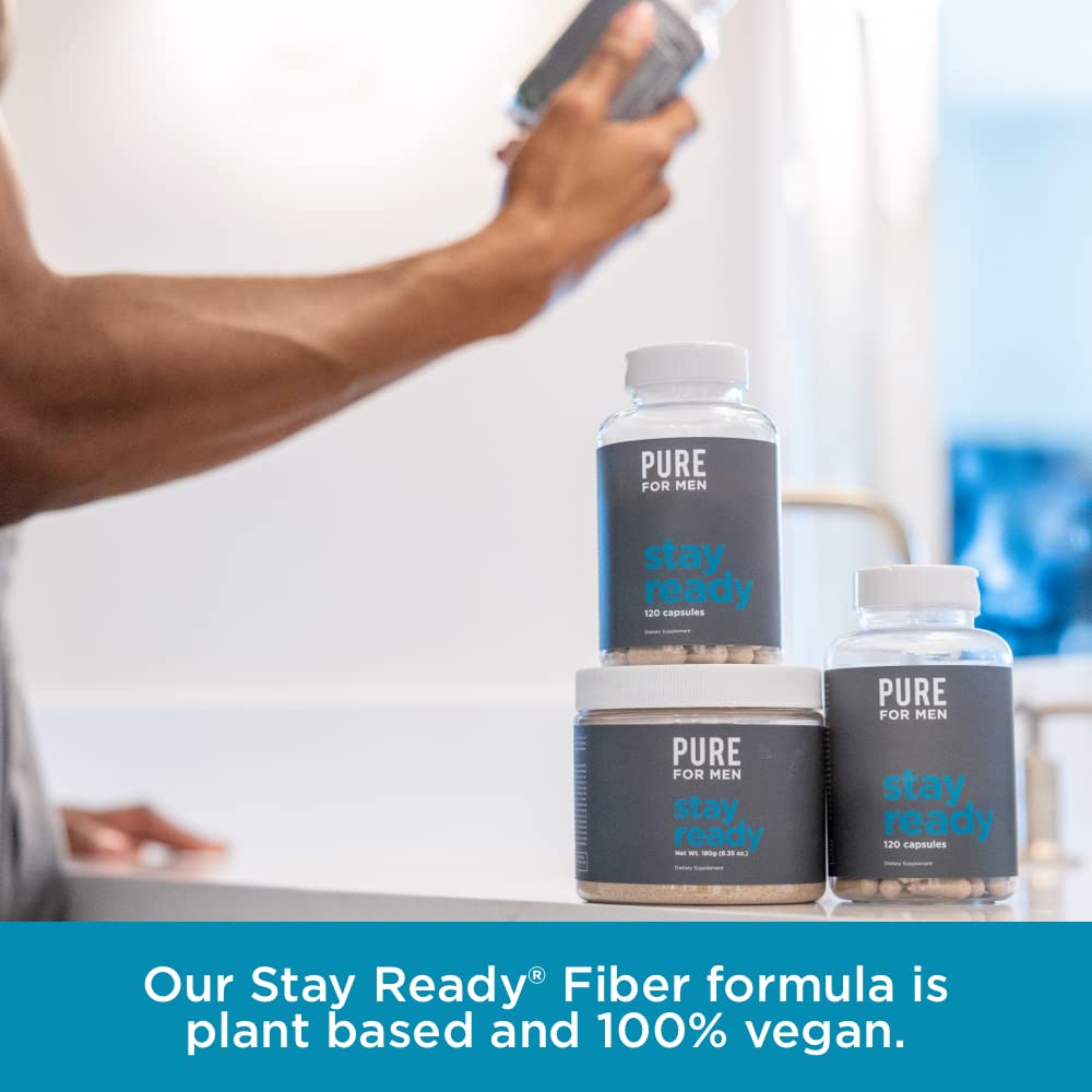 Pure for Men Stay Ready Fiber ingredients visual suggesting plant-based blend.