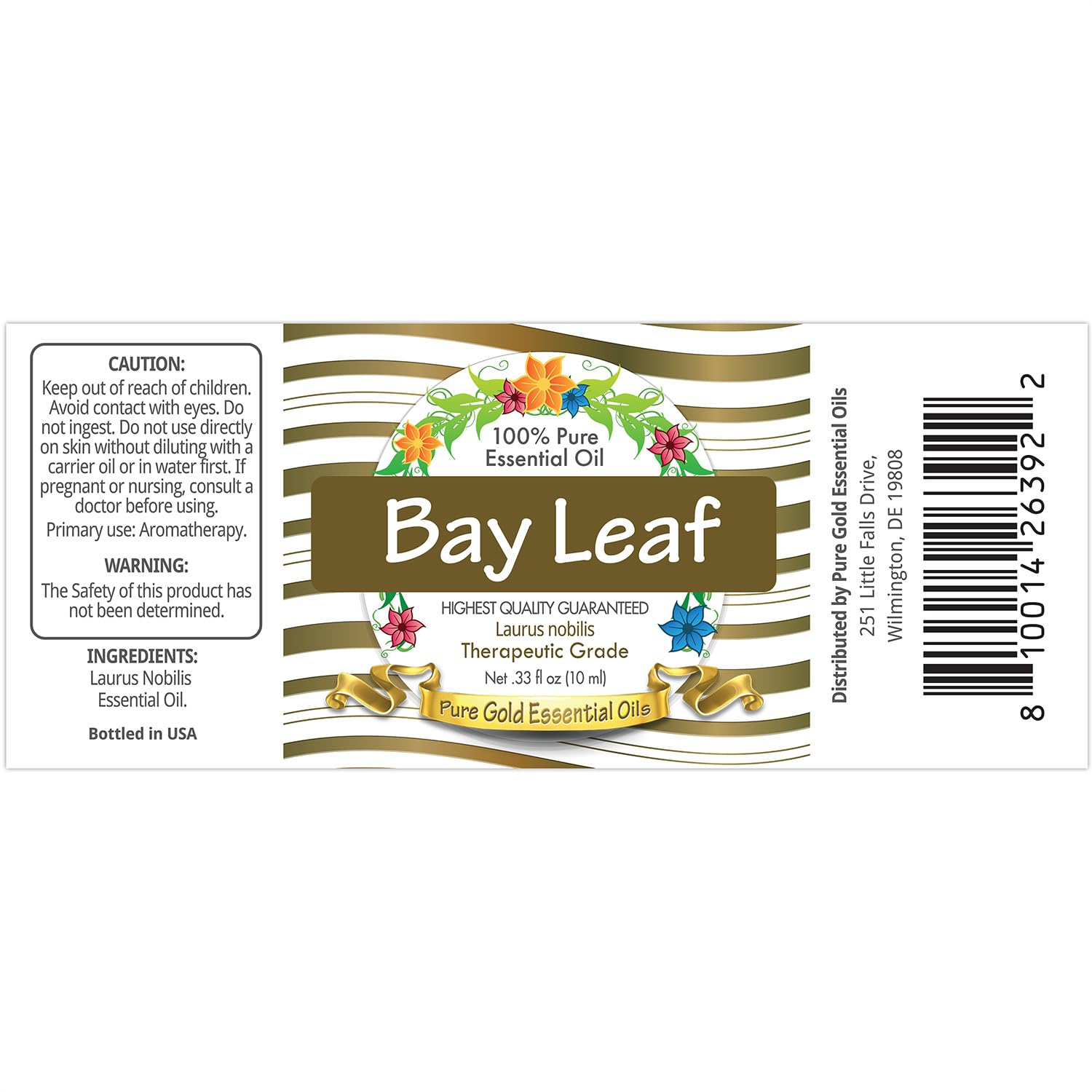 Pure Gold Bay Leaf Essential Oil dropper for easy, measured use in blends