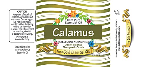 Pure Gold Calamus Essential Oil cap closeup for precise use and storage.