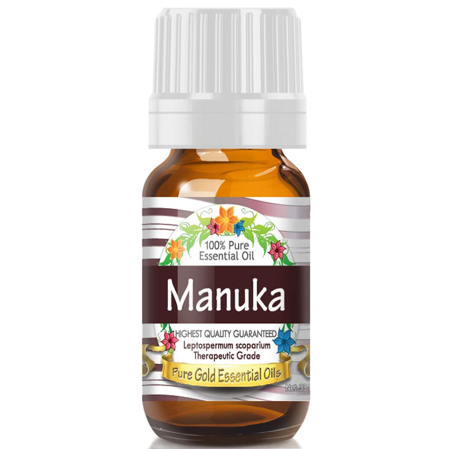 Pure Gold Manuka Essential Oil bottle for DIY skincare blends and aromatherapy.