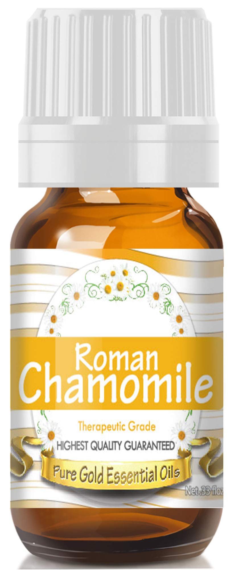 Pure Gold Roman Chamomile Oil bottle for a calming evening atmosphere.