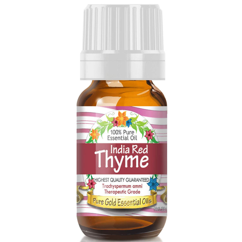Pure Gold thyme-oil-bottle with dropper for precise DIY blends.