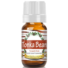 Pure Gold Tonka Bean Absolute oil bottle with dropper for easy diffusion and DIY blends