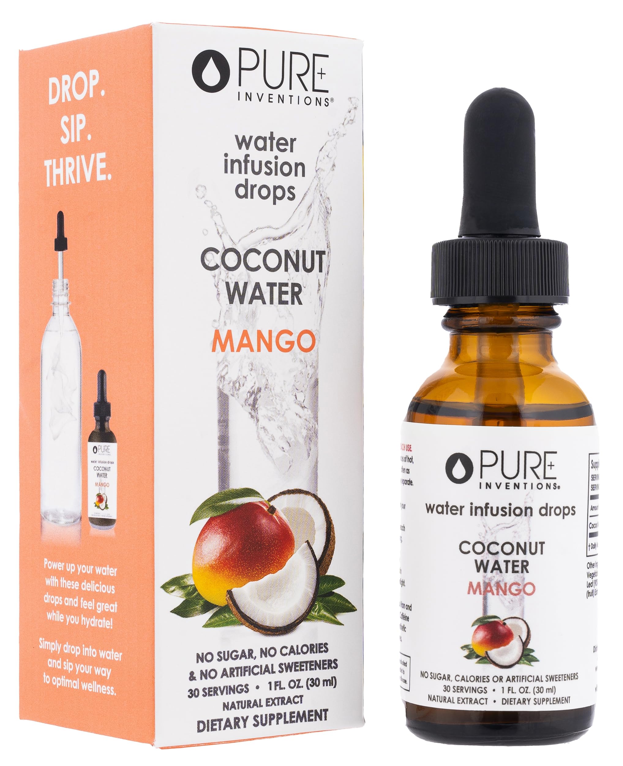 Pure Inventions Coconut Water Mango Coconut Drops – Zero Calories, No ...