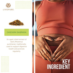PURE Live Cleanse pouring capsules into hand for daily use.
