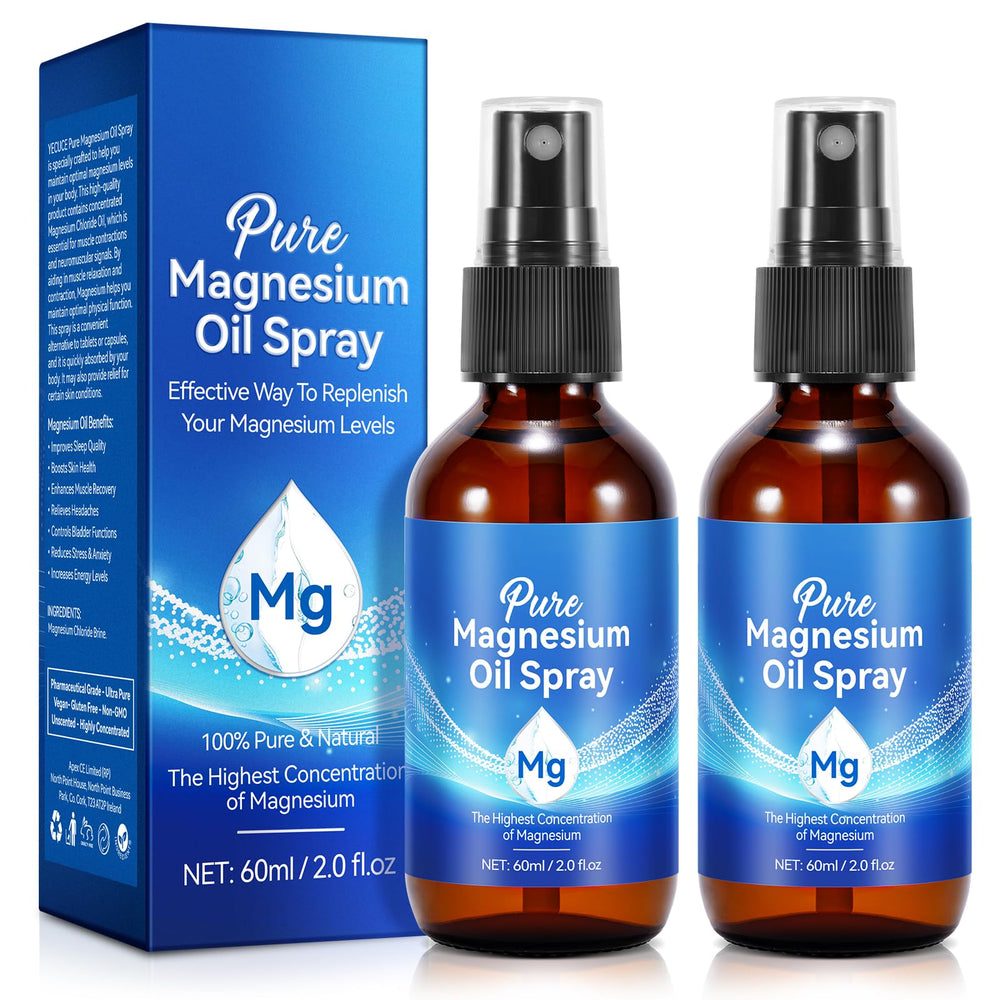 Pure Magnesium Oil Spray bottle for quick skin application.