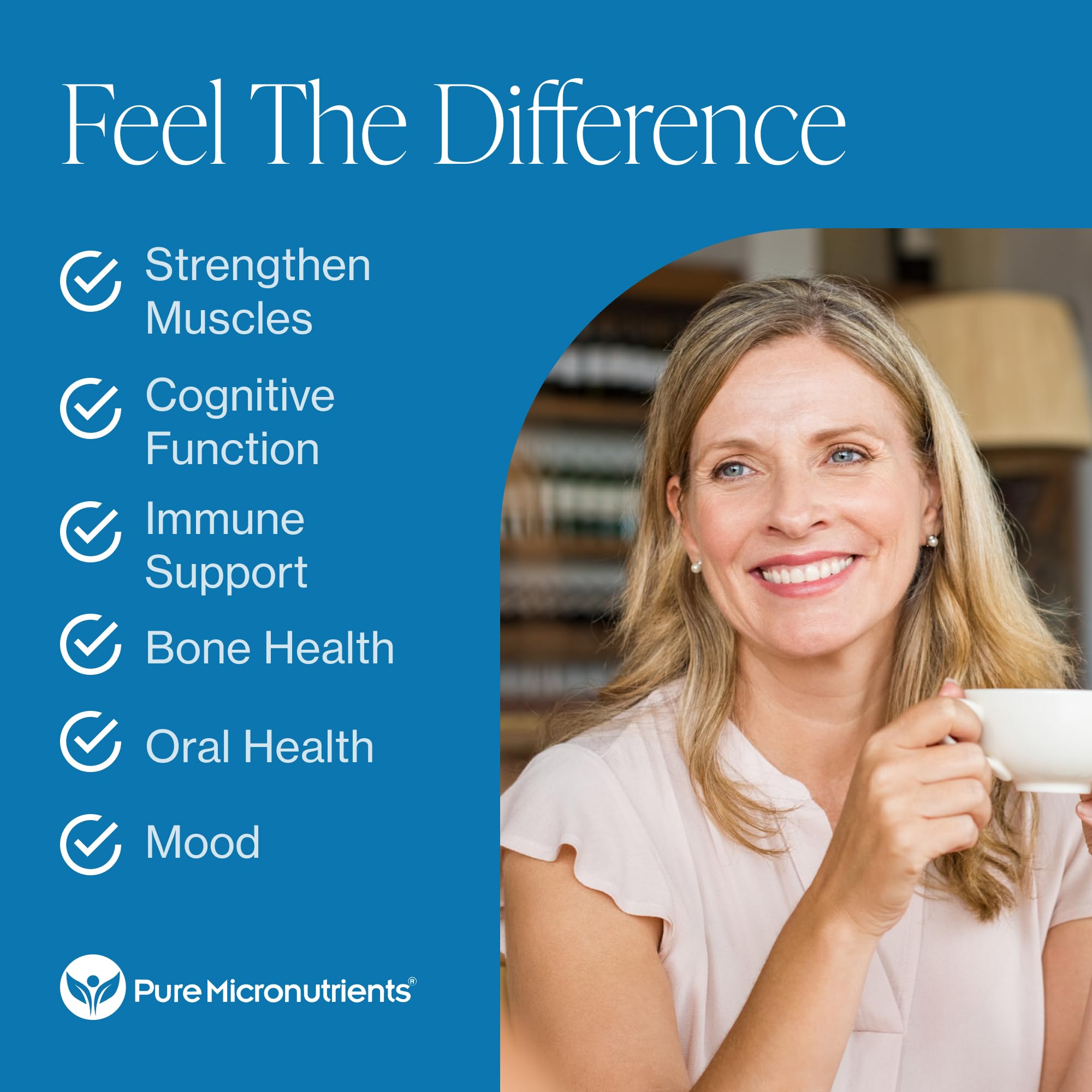 Pure Micronutrients D3K2 capsules side view for easy swallowing and daily energy support.