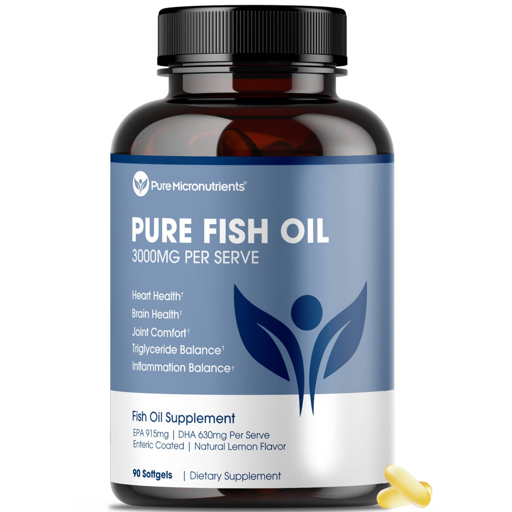 Pure Micronutrients omega-3 lemon softgels bottle for easy daily EPA/DHA intake.