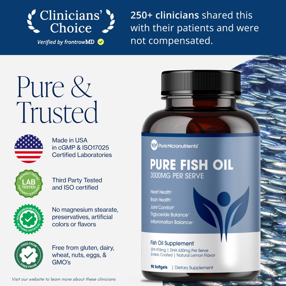 Pure Micronutrients omega-3 lemon softgels close-up showing burpless coating.