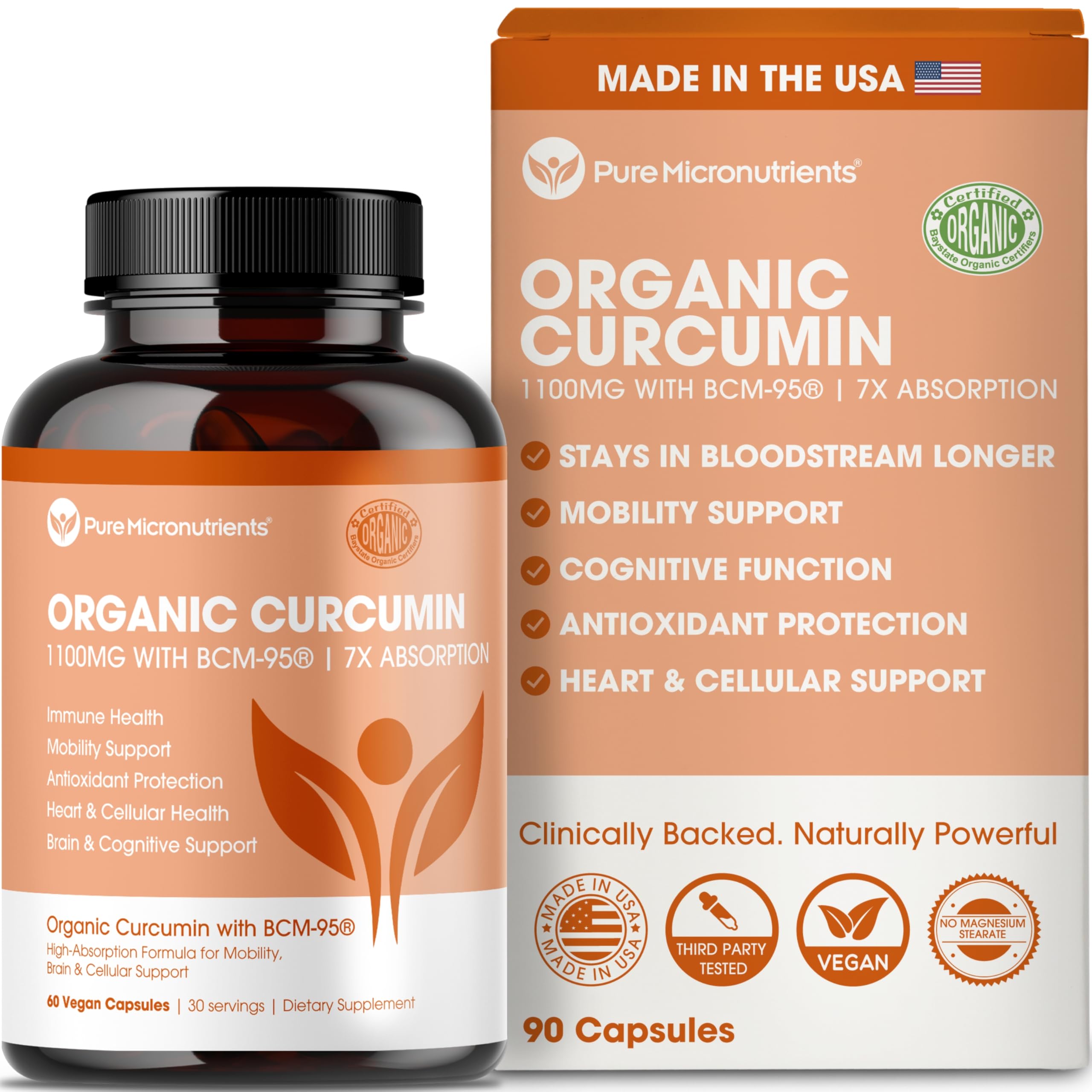 Pure Micronutrients organic turmeric bottle with BCM-95 for enhanced absorption.