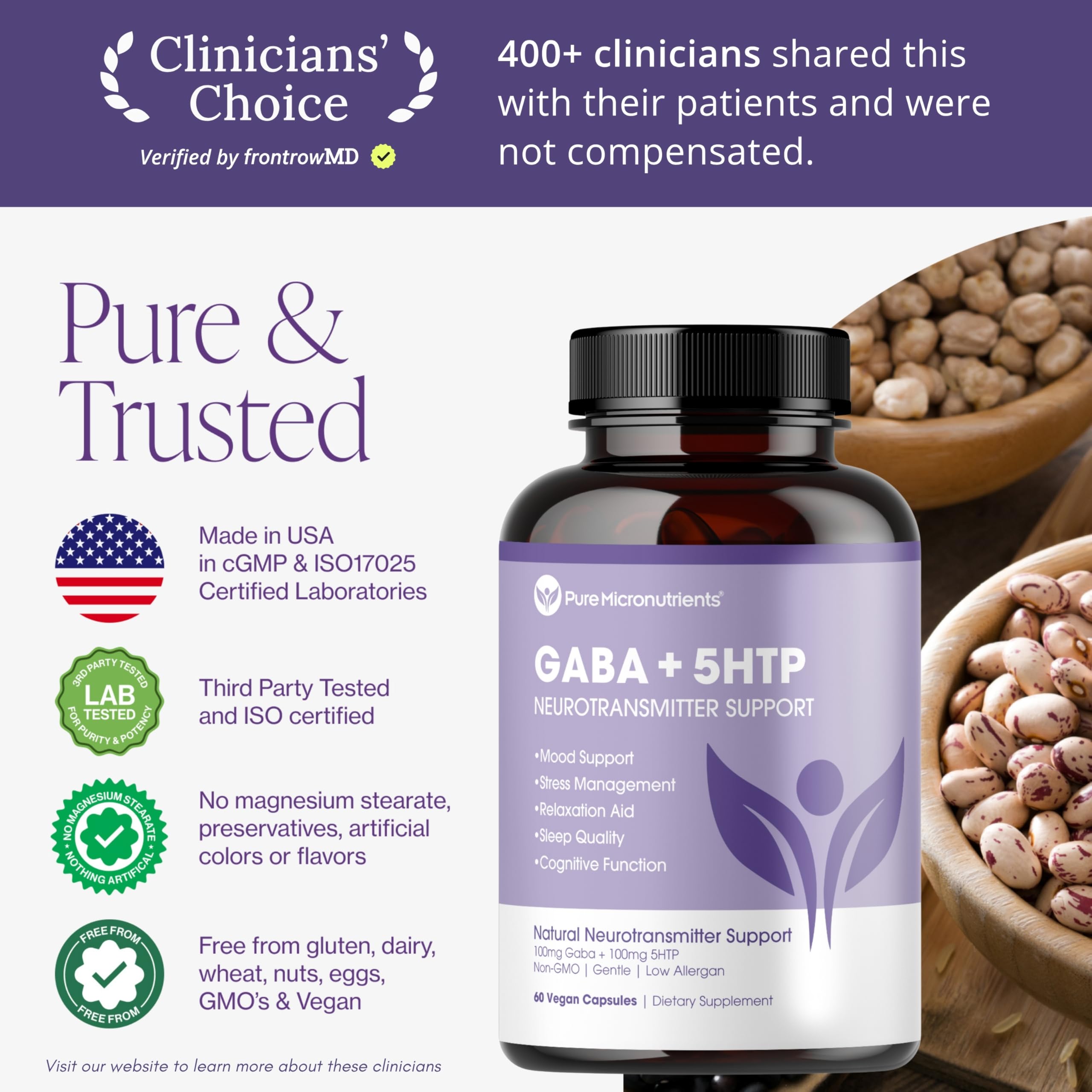 Pure Micronutrients third-party testing seal conveys trusted quality.