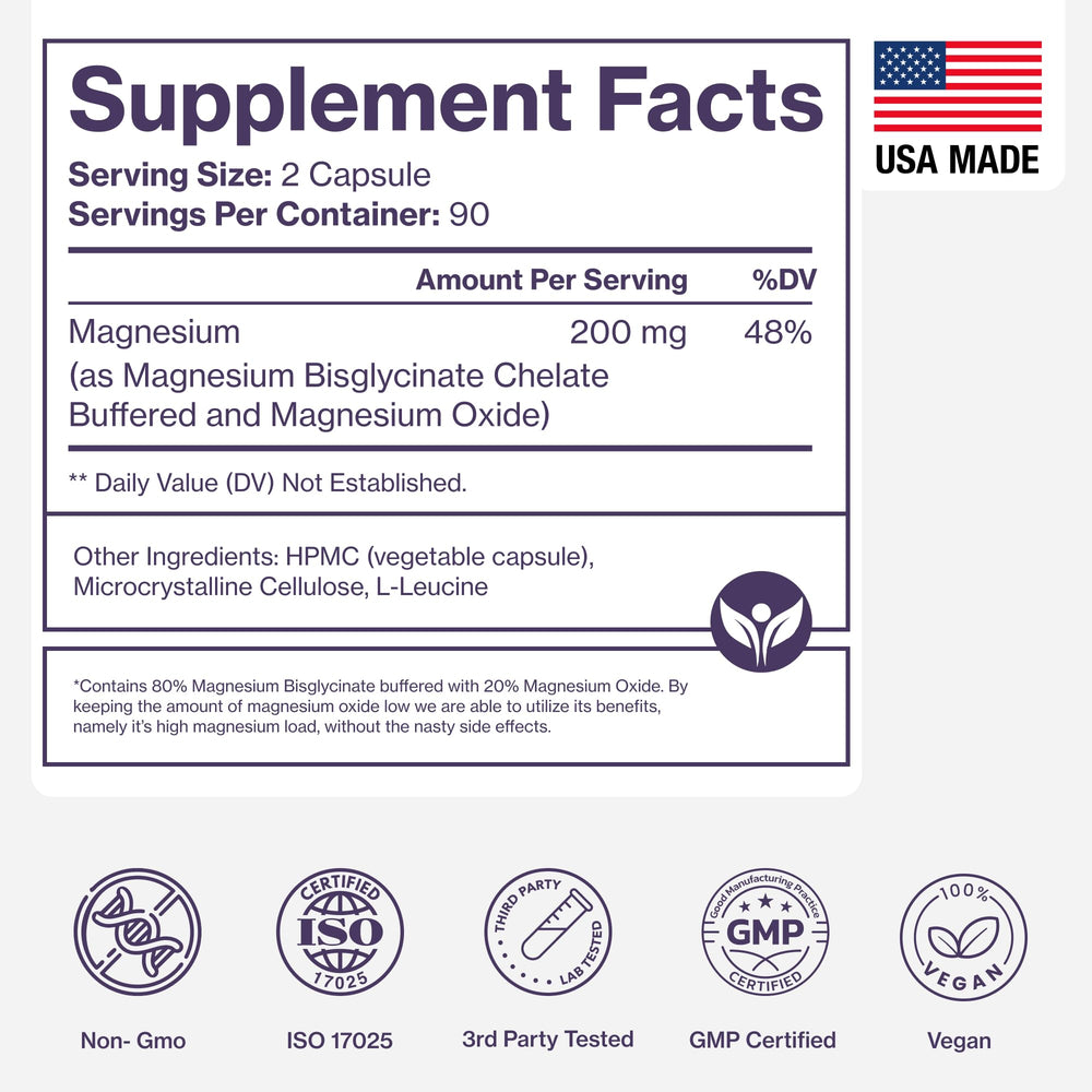 Pure Micronutrients Magnesium Glycinate vegan-friendly symbol emphasizes a clean formula