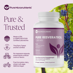 Pure Micronutrients Pure Resveratrol capsules ready for daily use.