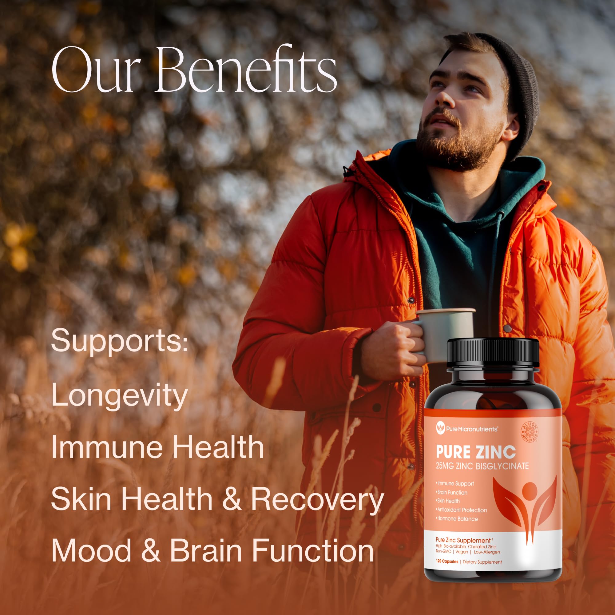 Pure Micronutrients Pure Zinc 25mg capsule close-up highlights gentle absorption