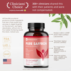 Pure Micronutrients saffron capsules pour demonstrates quick access to energy and focus
