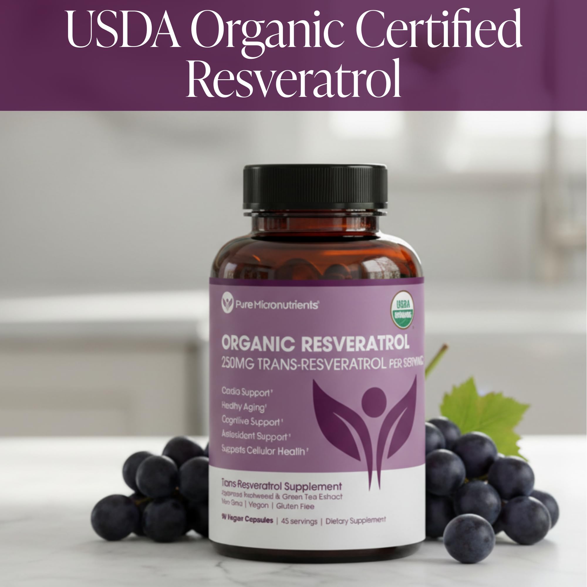 Pure Micronutrients vegan capsules stacked signaling gentleness on the stomach.