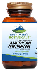 Pure Mountain Botanicals American Ginseng capsules bottle for daily wellness