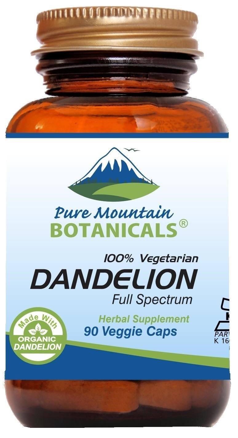 Pure Mountain Botanicals Dandelion Root Capsules bottle for daily digestive wellness