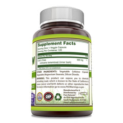 Pure Naturals Cat's Claw Caps capsules close-up to highlight easy daily supplementation